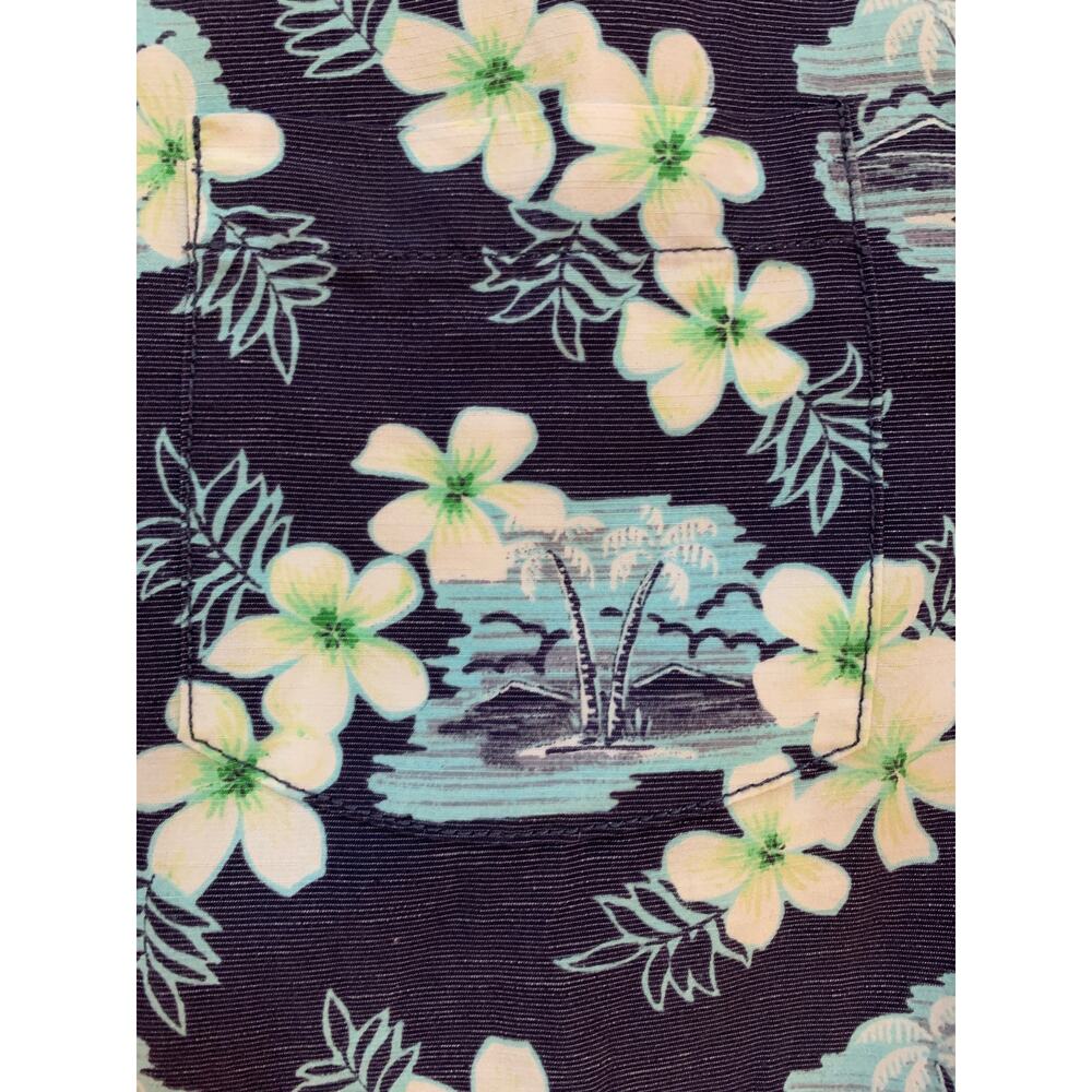 Men's Tommy Bahama Blue Hawaiian Print Short Sleeve Button Down Shirt L - Picture 4 of 9